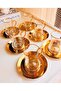 Stainless Steel Gold Round 6-Piece Tea Saucer Cup Coaster - 4