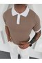 Men's Old Money Knitwear Colorful Polo Neck T-Shirt Anti-Sweat Anti-Pilling - 3