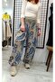 Shawl Pattern Elastic Waist Viscose Fabric Shalwar Trousers