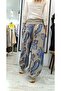 Shawl Pattern Elastic Waist Viscose Fabric Shalwar Trousers - 4