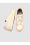 Knitwear Beige Lace-Up Men's Sports Shoes - 7