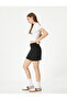 Mini Skirt High Waist Slit Detailed Slim Fit Crepe Scuba Fabric - 2