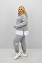 Women's Large Size Long Sleeve Hooded Rubber Leg Sweatpants Set 8180-25 - 5