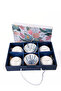 Set of 6 Patterned Porcelain Bowls 320 ml, Soup Bowl, Breakfast Bowl, Snack Bowl, Gift Boxed - 6