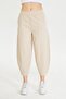 Beige Shalwar Trousers with Elastic Waist and Pockets - 4