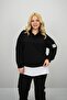 Women's Large Size Long Sleeve Hooded Rubber Leg Sweatpants Set 8180-25 - 7