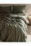 Marla Muslin Single 100% Cotton Fitted Sheet Lı Duvet Cover Set - Khaki - 2