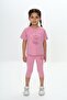 Girl's Heart Bow Printed Capri Suit