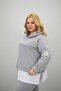 Women's Large Size Long Sleeve Hooded Rubber Leg Sweatpants Set 8180-25 - 3