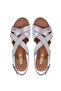 Women's Genuine Leather Silver Heeled Sandals - 5