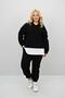 Women's Large Size Long Sleeve Hooded Rubber Leg Sweatpants Set 8180-25 - 4