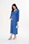 Pregnant and Maternity V-Neck Long Sleeve Woven Fabric Dress - 2