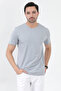 Men's Black 100% Cotton Slim Fit Slim Fit Crew Neck Basic Single Jersey T-Shirt - 2