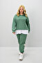 Women's Plus Size Long Sleeve Hooded Rubber Leggings Tracksuit Set 8180-25 (4253K) - 4