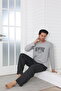 Men's Coton Cotton Long Sleeve Pajama Set Seasonal Product - 3