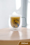 Double Wall Borosilicate 350ml Lettered Glass Mug Cup Kw-884 - 2