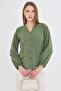 Women's Green Elastic Sleeve Wrapped Shirt Arm-24K 001002 - 4