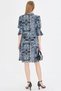 Women's Navy Blue V-Neck Pleated Detailed Pocket Quarter Sleeve Dress Arm-25Y 001029 - 4