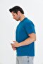 Men's Cotton Crew Neck Oversize T-Shirt Blue 5015-m - 6