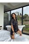Silk Satin Pajamas Set with Shorts-M - 5
