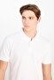 100% Cotton Regular Fit Regular Cut Off-White Polo Neck T-Shirt - 2
