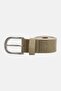 Men Bovine Leather Belt with Silver Buckle, Wash Olive