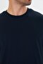 Men's Cotton Crew Neck Oversize T-Shirt Navy Blue 5015-L - 8