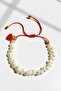 Red Heart Anklet Bracelet with Baroque Pearls