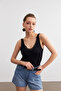 Women's Black Strappy Lace Camisole Blouse - 5