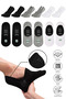 Bamboo Men's Ballerina Socks Black-White-Grey Seamless Invisible Non-Slip Heel Silicone Premium 6-Piece Pack