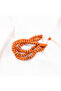 Boxwood Painted Orange 99 Wheel Cut 10X6Mm Prayer Rosary - 6