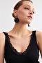Women's Black Strappy Lace Camisole Blouse - 6