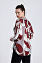 Women's Geometric Print Satin Shirt - 6