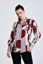 Women's Geometric Print Satin Shirt