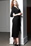 Women's Double Breasted Lapel Side Tie Crepe Plus Size Dress - 3