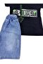 Boy's Short-Sleeved Capri Shorts Set / T-Shirt Jeans Capri Bottom Top Set / Short-Sleeved Summer Set - 3
