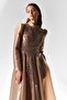 Long Sleeve Sequined Hijab Evening Dress - 2