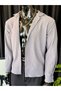 Men's Smoke Gray Striped Zr Crepe Long Sleeve Shirt - 2