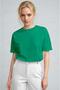 Women's Bntn Green Breathable Crew Neck Regular Fit Regular Cut Unprinted Basic T-Shirt