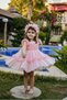 Girl's Special Occasion Evening Dress - Ruffled Design, Crown Accessory - 6