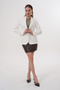 Women's Crepe Mix Double Button Off White Blazer Jacket - 2