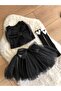 Girl's Black Tutu Skirt Tulle Crop and Socks Set - 4