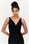 Women Solid Maxi Dress, Black - 2