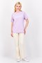 Women Crew Neck Short Sleeve Brand Logo T-Shirt, Lilac - 4