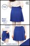 Girl's Pleated Skirt with High Waist and Shorts Inside, Diving Fabric, School-Play-Sports-Activity Cobalt Blue 4103 - 2