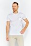 Men Crew Neck Short Sleeves Embroidered Logo T-Shirt, White