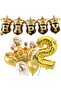 Happy Written Gold Confetti 2 Year Old Number Balloon Set