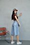 Baggy Snow Wash Jean Shorts Bermuda - 4