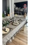 İnci Dertsiz Ruffled Gray Tablecloth - 8