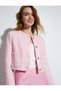 Crop Tweed Jacket Gold Buttoned Pocket Detailed - 5